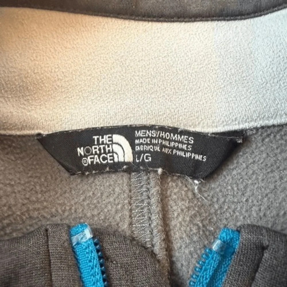 The North Face Men's Fleece Mock Neck Full Zip‎ Lined Jacket Gray Blue Large